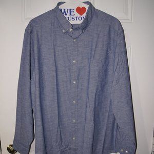 Charles Tyrwhitt Button-Down Collar Chambray Shirt - Indigo Blue